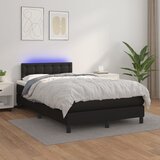 The Living Store Box spring postelja z vzmetnico LED črna 120x200cm umetno usnje - Box Spring Postelja, (21517462) Cene