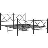 vidaXL Kovinski posteljni okvir z vzglavjem in vznožjem črn 150x200 cm, (21128230)