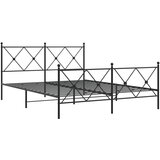 vidaXL Metalni okvir kreveta uzglavlje i podnožje crni 150x200 cm | shoptok.hr