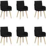 vidaXL Trpezarijske stolice 6 kom. Tkanina Crna 60 x 56 x 96 cm - Crna 6 | shoptok.hr