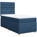 vidaXL Box spring postelja z vzmetnico modra 100x200 cm blago, (21291294) | Shoptok.si