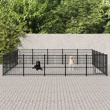 vidaXL Zunanji pasji boks jeklo 23,52 m²