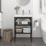vidaXL Okvir s ugrađenim umivaonikom crni željezni | shoptok.hr
