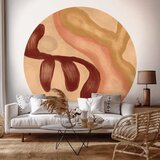  Okrugla fototapeta - Colorful shapes – worn-out figures in lime wash technique 180x180 | shoptok.hr