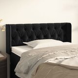 vidaXL Uzglavlje s ušima crno 103x16x78/88 cm baršunasto Cijene