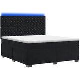  Boxspring krevet s madracem Crna 140 x 190 cm Baršun | shoptok.hr