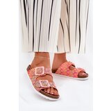 S. BARSKI Ladies Slippers With Buckles And Glitter Orange S.Barski | Shoptok.si