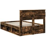  Krevetna konstrukcija s uzglavljem Dimljeni hrast 120 x 200 cm | shoptok.hr