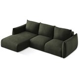 Makamii Zelena sklopiva kutna garnitura (s lijevim kutom/s ležaljkom) Leila – | shoptok.hr