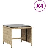  Vrtni stolčki z blazinami 4 kosi bež 40x40x35 cm poli ratan | Shoptok.si
