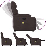 vidaXL Masažni naslanjač s funkcijo vstajanja temno rjavo blago | Shoptok.si