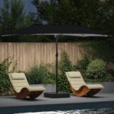  Vrtni suncobran Crna 385 x 209 x 244 cm tkanina | shoptok.hr