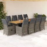  11-dijelni vrtni bistro set od poliratana s jastucima sivi | shoptok.hr