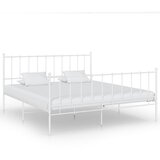 Maison Chic Posteljni okvir - Dvoposteljna postelja - Zakonska postelja bel kovinski 200x200 cm-J3161, (21762806) | Shoptok.si