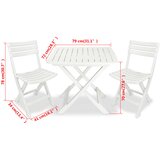  3-dijelni sklopivi bistro set plastični bijeli | shoptok.hr