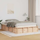  Krevetna konstrukcija Smeđa 135 x 190 cm Čvrsto borovo drvo | shoptok.hr
