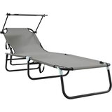  Sklopiva ležaljka za sunčanje 2 pcs Siva 190 x 57 x 81 cm | shoptok.hr