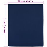  Plahta s gumicom od žerseja modra 90x200 cm pamučna | shoptok.hr