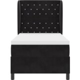  Box Spring Postelja z Vzmetnico Črna 90x200 cm Žamet, (22050478) | Shoptok.si