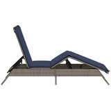  Ležaljka s jastukom, siva, poli ratan | shoptok.hr