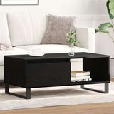 vidaXL Klubska miza Črni hrast Inženirski les in metal Standardna | Shoptok.si