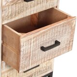  Komoda bijela 73 x 30 x 75 cm od masivnog bagremovog drva | shoptok.hr