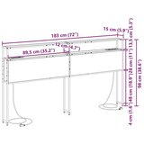 Skladišno uzglavlje Sivi hrast sonoma 180 cm Konstruirano drvo | shoptok.hr