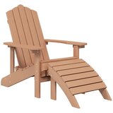  Vrtna stolica Adirondack s osloncem za noge i stolom HDPE smeđa | shoptok.hr