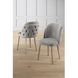 Hanah home set trpezarijskih stolica Axle 8 kom, siva tkanina Babyface, hromirane metalne noge | Eponuda.com