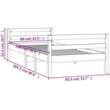  Okvir kreveta bez madraca 80x200 cm od borovine | shoptok.hr
