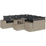 Maison Chic Seti vrtnega pohištva - Vrtna garnitura - Vrtni pohištvo set 9-delna z blazinami sv. siv poli ratan, (21796101) | Shoptok.si