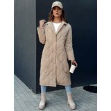 DStreet Women's quilted long coat TRENDIFY beige | shoptok.hr