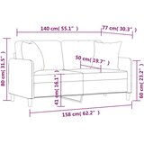  Dvosjed s ukrasnim jastucima crni 140 cm od tkanine | shoptok.hr