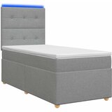  LED okvir za krevet s madracem Svjetlosiva 90 x 190 cm Tkanina | shoptok.hr
