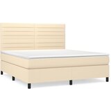  Krevet s oprugama i madracem krem 180x200 cm od tkanine | shoptok.hr