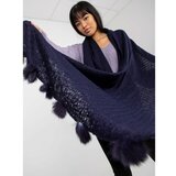 Fashion Hunters Women's navy blue scarf with an openwork pattern Cene