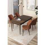 Hanah home Arp - Baroque, Tile Red BaroqueTile Red Dining Table & Chairs Set (5 Pieces) | ePonuda.com