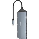 Canyon 8 in 1 hub, with 1*HDMI,1*Gigabit Ethernet,1*USB C female:PD3.0 support max60W,1*USB C male :PD3.0 support max100W,2*USB3.1:support max 5Gbps,1*USB2.0:support max 480Mbps, 1*SD, cable 15cm, Aluminum alloy housing,133.24*48.7*15.3mm,Dark grey | shoptok.hr