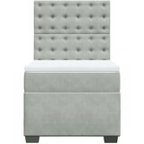 Box spring krevet s madracem svjetlosivi 90x190 cm baršunasti | shoptok.hr