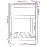  Sadilica s policom siva 54x54x81 cm od masivne borovine | shoptok.hr