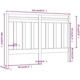  Uzglavlje za krevet sivo 141 x 4 x 100 cm od masivne borovine | shoptok.hr