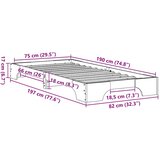  Krevetna konstrukcija Vosak smeđa 75 x 190 cm | shoptok.hr