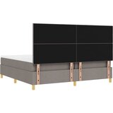  LED Box Spring Krevet Sivo-smeđa 200 x 200 cm tkanina | shoptok.hr