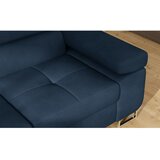 ELTAP Modra žametna raztegljiva/s prostorom za shranjevanje kotna sedežna garnitura (levi kot/v obliki črke L) Anton – | Shoptok.si