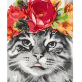  Slika za samostalno slikanje - Cat With Flowers 40x50 | shoptok.hr