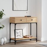 vidaXL Konzolna mizica sonoma hrast 75x34,5x75 cm inženirski les Cene