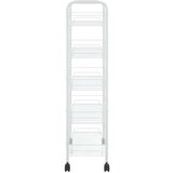vidaXL 5-nadstropni kuhinjski voziček bel 46x26x105 cm železo | Shoptok.si