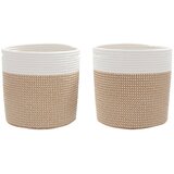  Košare za pohranu 2 kom smeđe-bijele Ø 28x28 cm pamučne | shoptok.hr