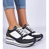 Gemre Black sneakers decorated with glitter and a metal insert Olaria | shoptok.hr