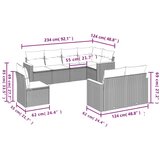  8-dijelni set vrtnih sofa od poliratana s jastucima sivi | shoptok.hr